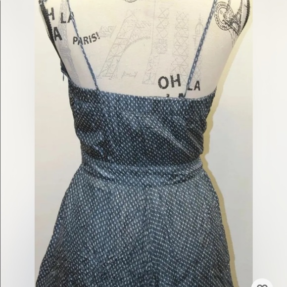 Gap Women Silk Summer Boho Blue White Geometrical Dress Spaghetti Strap 10 - Picture 5 of 10